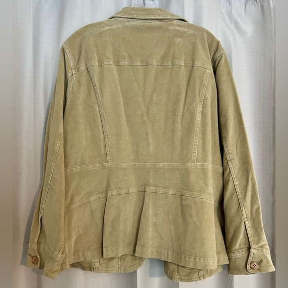 St. John’s Bay Woman Tan Corduroy Blazer Jacket 2X Stretch - Picture 6 of 6